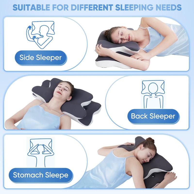 Neck support pillow for side sleepers, back sleepers and stomach sleepers